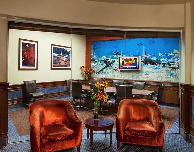 Conference room at the Signature FBO at Boca Raton Airport